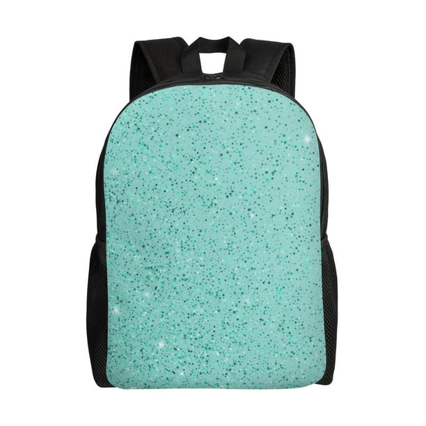 Fotbe Teal Turquoise Glitter Mochila de Viaje para Laptop, Mochila Ejecutiva Delgada y Resistente 15.6"