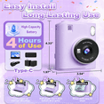 thumbnail image 5 of JoyStone Kids Camera Instant Print, 1080P Instant Digital Camera with 4 Color Print Paper, Birthday Gift for Girls and Boys Aged 3-12, Purple, 5 of 9