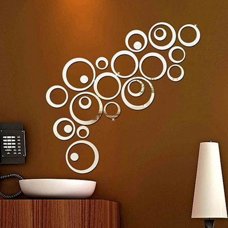 dinding unik muraux 24pcs murali cercles vinile cerchi wandaufkleber cirkels muursticker decalcomanie smontabile reflet hiasan cermin kaca lingkaran wandtattoos wandsticker