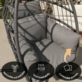 thumbnail image 4 of Patio Foldable Hanging Swing Chair with Stand Gray Color Front Porch Outdoor Patio Furniture Chairs Set, 4 of 5
