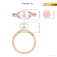 thumbnail image 4 of Angara Japanese Akoya Cultured Pearl and Diamond Infinity Ring in 14K Rose Gold for Women | June Birthstone Jewelry for Her, 4 of 7