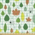 thumbnail image 2 of Autumn Fabric by the Yard Upholstery, Falling Leaves from Different Deciduous Trees Foliage Funny Spiders and Raindrops, Decorative Fabric for DIY and Home Accents, Multicolor by Ambesonne, 2 of 5