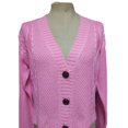 thumbnail image 1 of Women V Neck Short Knitted Sweaters Cardigan Open Stitch Long Sleeve Tops, 1 of 5