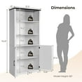 thumbnail image 3 of Ktaxon 70.9'' Farmhouse Kitchen Pantry, 3 Tier Adjustable Storage Shelves, Display Storage Cabinet for Kitchen, Living Room, Office, 3 of 12