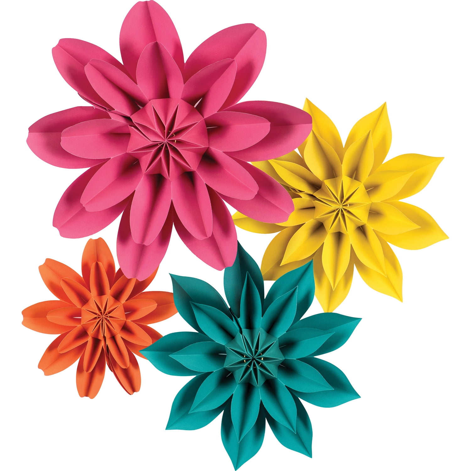 Beautiful Brights Paper Flowers, 4 per Pack