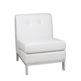 thumbnail image 2 of Wall Street Armless Chair White Faux Leather, 2 of 6