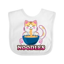Inktastic I Love Noodles with Cat Illustration Boys or Girls Baby Bib