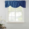 thumbnail image 2 of Tie Up Valances for Windows, Blue Helix Stripes Adjustable Valance Curtains Window Treatment for Living Room, Modern Minimalism Abstract Line Art Rod Pocket Kitchen Curtains & Drapes 42x12 Inch, 2 of 9