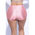thumbnail image 2 of Shiny Shorts High Waist Hotpants Stretch Lightweight Comfy Short Length Neon Dance Shorts Wet Look Disco Party Rave Bubble Gum Large, 2 of 5