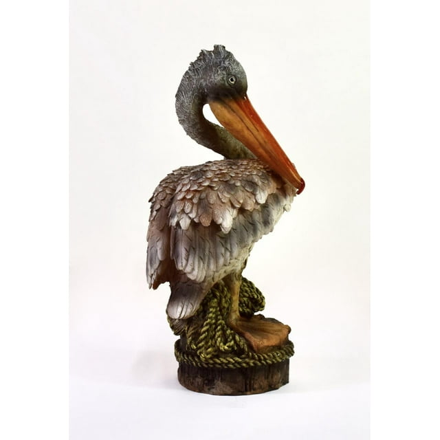 Design Toscano Statue de Jardin de Décor Côtier de Pélican de Pilier 51 d'Océan