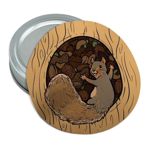 Squirrel Protecting His Nuts Round Rubber Non-Slip Jar Gripper Lid Opener