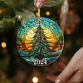 thumbnail image 5 of OAVQHLG3B Christmas Ornament, Stained Glass Christmas Acrylic Round Pendant Christmas Nativity Scene Ornaments Christmas Tree Decoration Birth of Jesus Christian Decor, 5 of 6