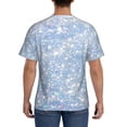 thumbnail image 3 of Vsdgher White Bule Glitter Print Men's Dry Fit Mesh Athletic Shirts Moisture Wicking Tennis T-Shirt Tops, 3 of 9