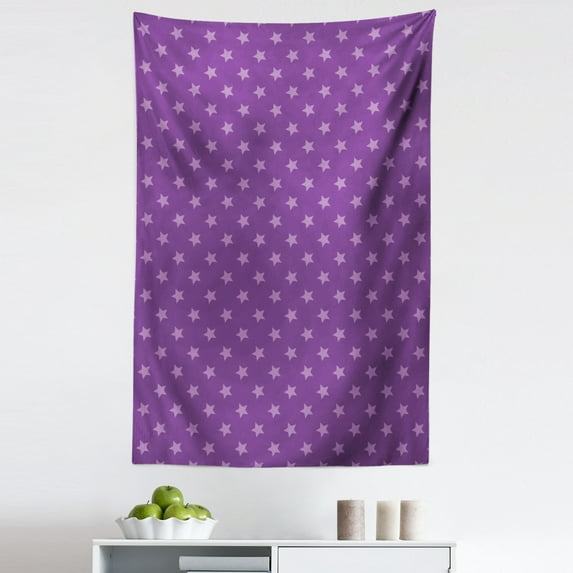 Star Tapestry, Simplistic Purple Color Palette Monochromatic Design Shapes Repetition, Fabric Wall Hanging Decor for Bedroom Living Room Dorm, 5 Sizes, Purple and Mauve, by Ambesonne