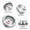 thumbnail image 3 of Uxcell Oil Sight Glass Threaded Alloy Oil Liquid Level Gauge Oil Indicator Tank Sighting Glass Silver 1/4", 1/2", 3 of 6