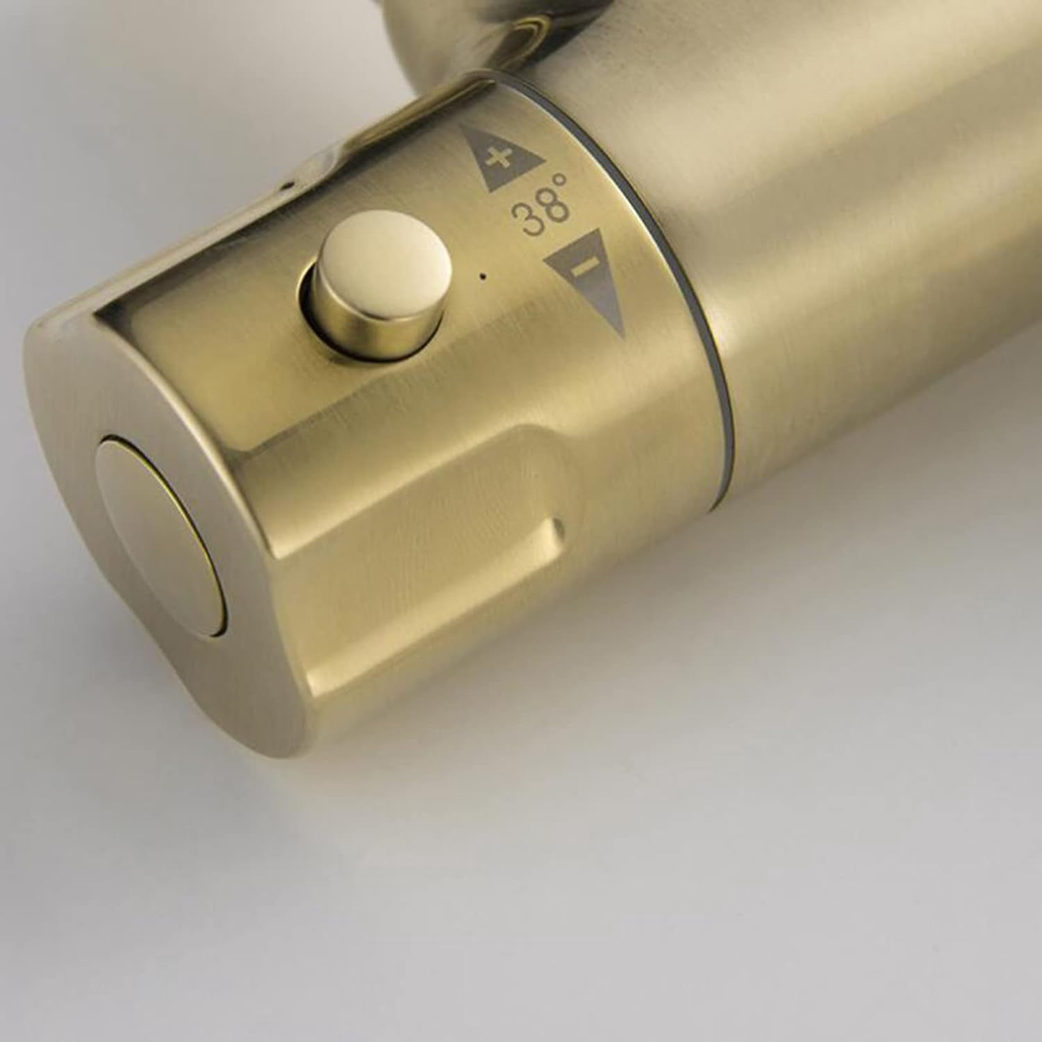 Bathtub Faucet with Handheld Shower Wall Mounted Brass Thermostat Shower Bathtub Faucet Brushed Gold