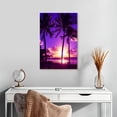 thumbnail image 2 of Elephant Stock Serenity Beach Wall Art - Vertical Canvas Wall Art - Living Room Wall Decor - Beach Canvas - Purple And Pink Decor - 16" x 24", 2 of 4