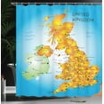 thumbnail image 4 of Ambesonne Map Shower Curtain, United Kingdom Country Borders, 69"Wx84"L, Sky Blue Multicolor, 4 of 5