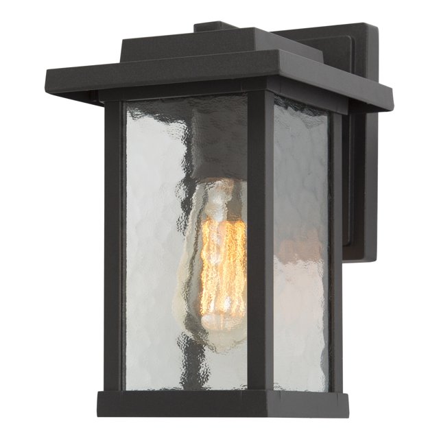 LNC 11-in H Sand Black Ripple Water Medium Base (E-26) Outdoor Wall Light, Modern Transitional Traditional Outdoor Lantern Wall Light, LED Outdoor Wall Light,YMYBIVWM1321SF6|Walmart Canada