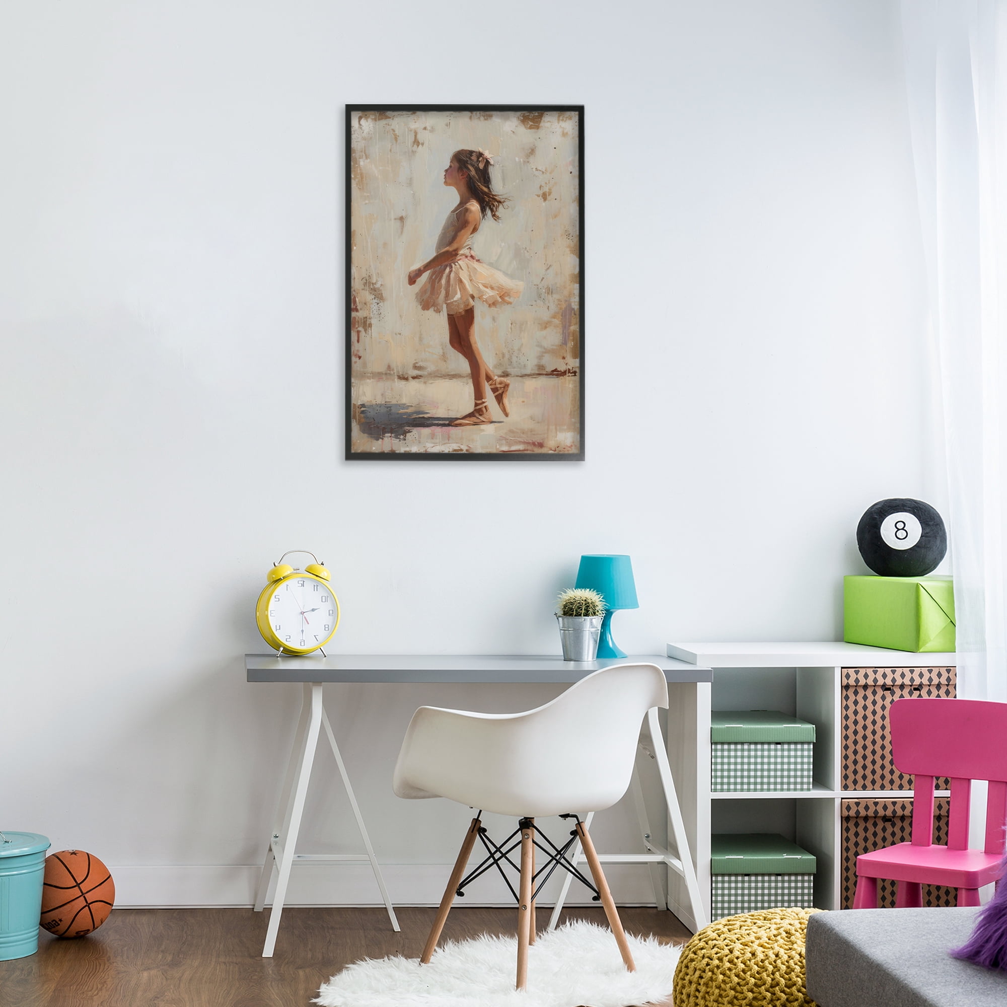 Stupell Industries Ballerina in Soft Light Black Framed Giclee Art, design by Creative Studio