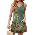 thumbnail image 2 of Fantaslook Summer Dresses for Women Casual V Neck Sleeveless Sundresses Floral Beach Short Dress with Pockets, 2 of 8