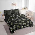 thumbnail image 2 of Feelyou Rustic Bass Fish Bedding Comforter Set for Kids Boys Girls, Gothic Lake Animal Queen Bedding Sets, Black Green, Black Reversible, 7pcs, 2 of 7