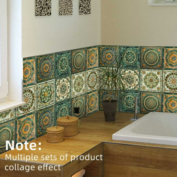 6 x 6 inch Peel and Stick Tile Wall Stickers,Backsplash Oil Proof Self Adhesive Removable DIY Tile Sticker Murals For Kitchen Bathroom  Furniture Staircase Home Decor