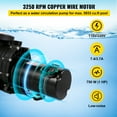 thumbnail image 3 of VEVOR 1HP Swimming Pool Pump, 5544GPH, Dual Voltage, 3 of 12