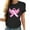 Black, variant on Women's Tops, Tees & Blouses Ladies' Round-neck Breast Printed Short-sleeved T-shirt Top Pink L