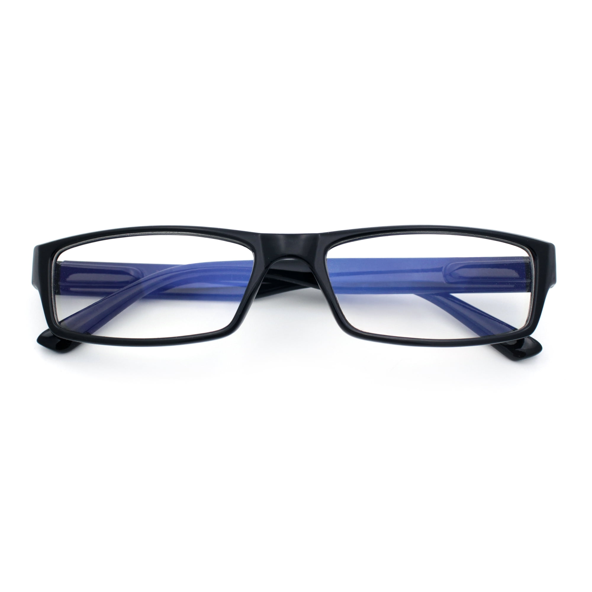 SA106 Mens Hippie Hustler Color Lens Narrow Rectangular Black Frame Fashion Glasses Clear Lens