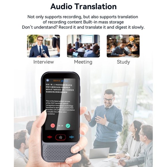 PEONAVET A Translation Machine A Translation Machine Bisofice Translator 3.1inch High Definition Screen WIFI/Bluetooth Connection