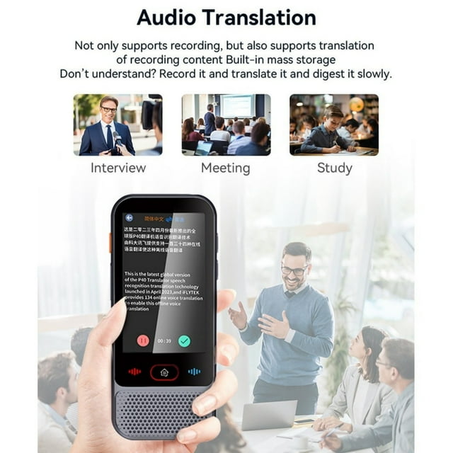 RYRDWP Clearance Bisofice Traducteur Intelligent Écran Haute Définition 3.1 Pouces IPS Connexion WIFI/Bluetooth