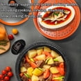 thumbnail image 4 of Multifunctional Large Capacity Non-stick Pressure Cooker, 8QT Micro Pressure Cooker with Anti-Scalding Handle & Visible Glass Cover, Family-Size Fast Cooking Pot for Family Meals Soups (Orange), 4 of 8