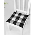 thumbnail image 5 of Chair Cushion Pads - Set of 4 - Buffalo Gingham Check - Dining Kitchen Office Chair Seat Cushion with Ties - Durable Cotton Fabric - Thick Comfy Poly Fill - Indoor Use - 17x17 in – Black, 5 of 5