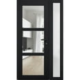 thumbnail image 2 of Front Exterior Prehung Metal-Plastic Door See-through / Manux 8555 Matte Black / Side Window / Office Commercial and Residential Doors Entrance Patio Garage 52" x 80" Left-hand Inswing, 2 of 5