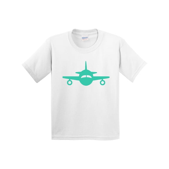 Inktastic Cute Teal Airplane Youth T-Shirt