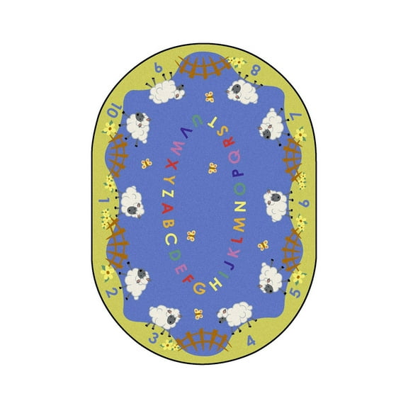 Lamby Pie 5'4" x 7'8" Oval Area Rug In Color Multi