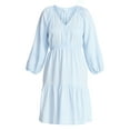 thumbnail image 3 of Time and Tru Women's Tiered Mini Dress with ¾ Sleeves, Sizes XS-XXXL, 3 of 6