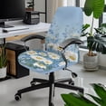 thumbnail image 2 of POLERO Brushed Elastic Fabric One Piece High Back Computer Chair Cover for Home Workspace, Stretch Washable Office Chair Cover, Daisy Floral Print, 2 of 7