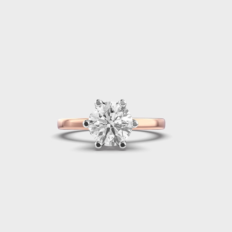 3 Carat Unique Round Cut IGI Certified Lab Grown Diamond Anniversary Ring for Ladies in 10K Rose Gold | Solitaire Diamond Rings for Ladies | Size 9 by Diamond-Capitals