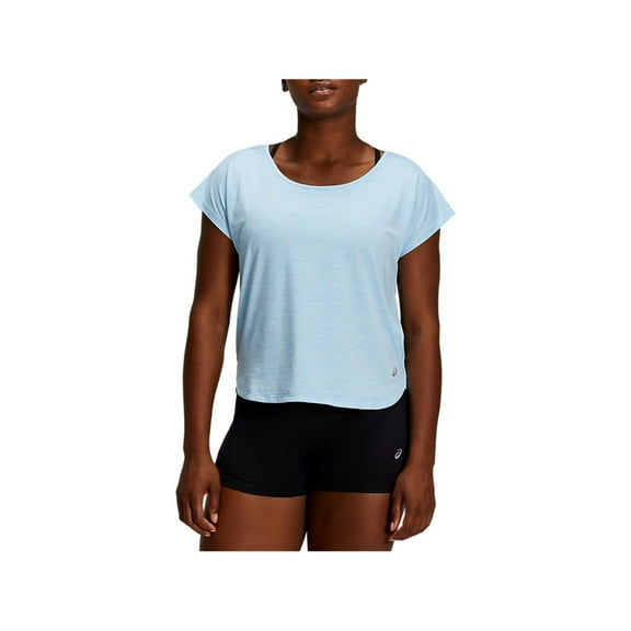 ASICS Womens Stripe Basic T-Shirt, Blue, Medium