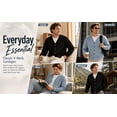 thumbnail image 6 of ZACPNCV Men's V-Neck Cardigan Rib Cuff Loose Fit Button Down Sweater Open Front Long Sleeve Solid Color Casual Basic Knitwear, 6 of 9
