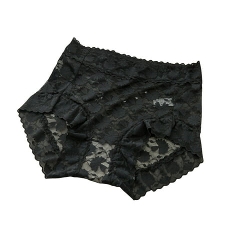 TIHLMK Plus Size Underwear for Women Panties Women s Lace Pants Low Waist Printed Cute Briefs Pants Gifts for Women Black Underwear