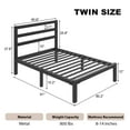 thumbnail image 4 of E-motie Twin Size Metal Platform Bed Frame with Headboard, Heavy Duty Metal Slat Mattress Foundation, Easy Assembly, No Box Spring Needed, Black, 4 of 8