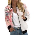 thumbnail image 5 of LOVZFMLL Vestes pour Femmes Chandail en Molleton Ample à Manches Longues avec Fermeture Éclair Veste de Baseball Tricotée Décontractée, 5 of 5