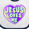 thumbnail image 4 of Inktastic Jesus Loves Me Boys or Girls Baby Bib, 4 of 4