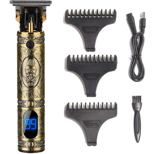 Cortadora de pelo profesional para hombre cortadora de pelo inalambrica Zero Gap Kit profesional de corte de pelo y aseo pantalla LED recargable para hombre Zhivalor 2036042 2 Walmart en linea