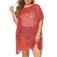 thumbnail image 1 of MSJUHEG Couverture de Plage, Couvertures Mignonnes, Couverture de Bikini Plage, Grande Mode d'Été pour Femmes Robe de Plage Sexy en Maille Crochetée Rouge TG, 1 of 9