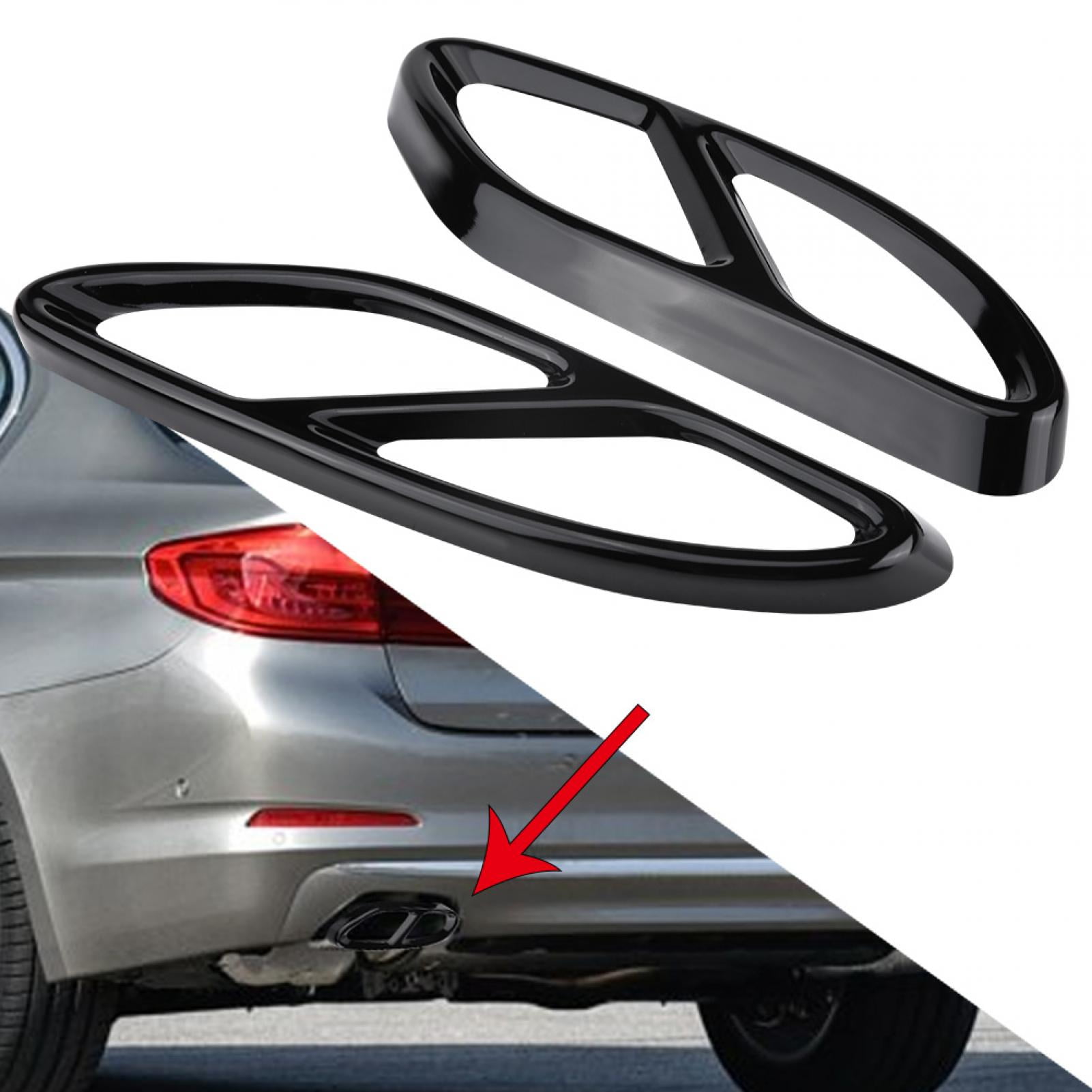Exhaust Tail Pipe Cover 1 Pair Exhaust Muffler Tail Pipe Cover Trims for Mercedes for Benz GLC C E-Class C207 Coupe 14-17 Silver