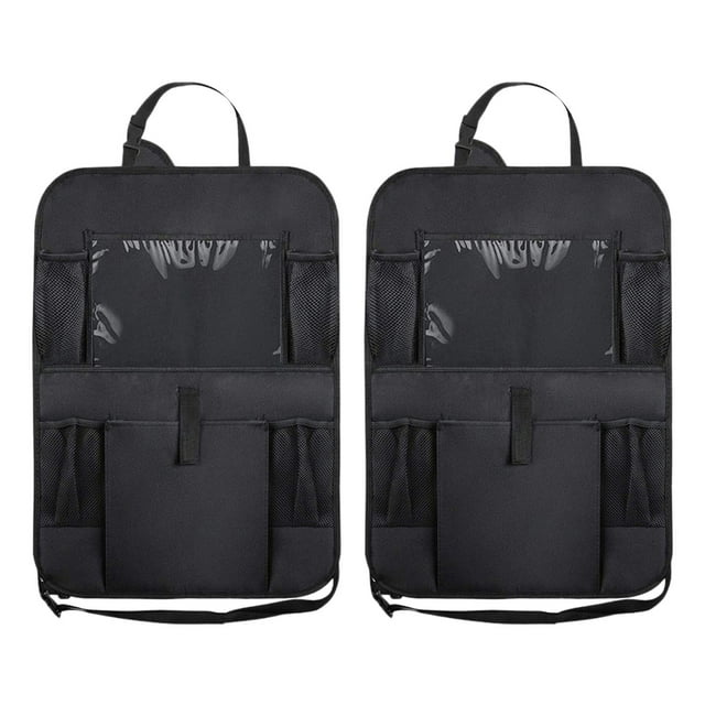 Bolsa de almacenamiento para asiento trasero de coche, organizador, alfombrilla para patadas de coche a prueba de polvo con correas ajustables,